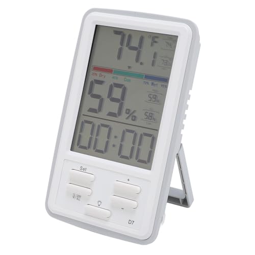 Mumusuki Higrómetro de Termómetro Digital, Medidor de Humedad de Temperatura con Monitor de Termómetro de Habitación Interior Retroiluminado para Almacén de Invernadero de la Oficina en