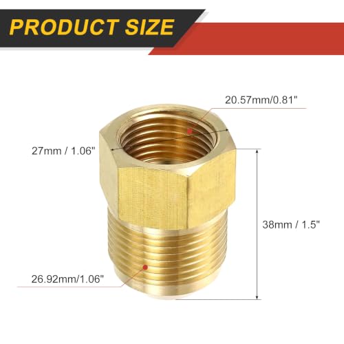 Adaptador de tubo acampanado 3/4 a 5/8 SAE en latón resistente para HVAC 3