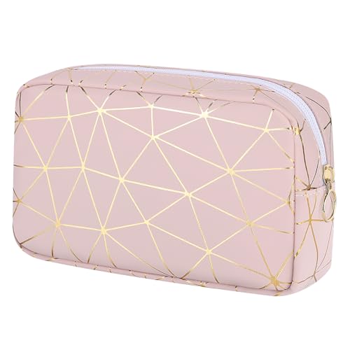 Image of Likesing Period Bag Pouch, Leather Tampon Holder for Purse-Pink Gold | PU Period Pouches for Teen Girls, Women Portable Sanitary Napkin Storage Bag, Feminine Sanitary Bags Emergency Pad Pouch