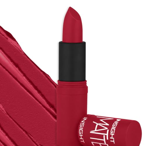 Image of INSIGHT Matte Lipstick | Ultra Creamy | Highly Pigmented Formula | Intense Color Payoff | Fade-Proof Lipstick | Pink Me Red-4.2g