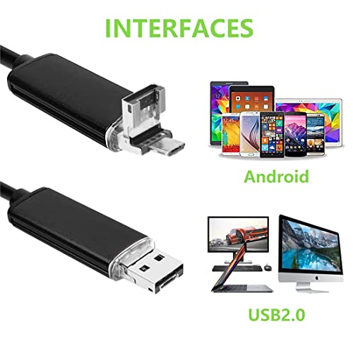 Borescopen Android Windows USB 2-in-1 Borescope, 8 mm 720P HD-endoscoopinspectiecamera, waterdichte semi-rigide… - Image 4
