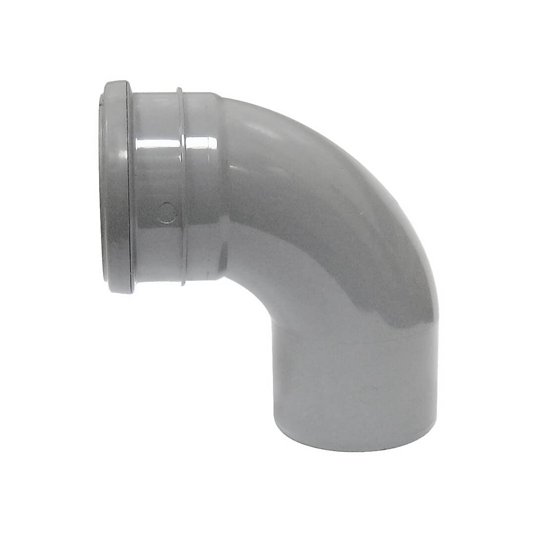 Floplast Grey Industrial/ Xtraflo Downpipe Single Socket Bend - 92.5 Degree X 110Mm