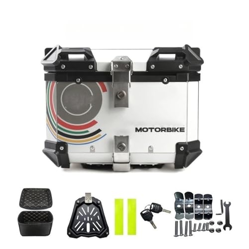 Boîte arrière de moto universelle 45L et coffre de voyage aluminium