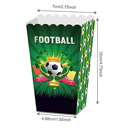 24 Pack Soccer Popcorn Boxes Football Dessert Popcorn Cookie Tray Candy Bags World Cup Theme Party Supplies For World Soccer Game Party Decorations #TOP1