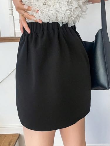 Women's A Line Wrap Asymmetrical Hem Mini Skirt2