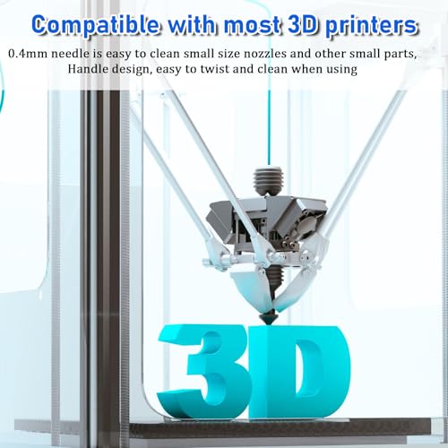 60 Stück 3D Drucker Düsen Reinigungs Nadel, 3D Drucker Düsenreinigungsset, Edelstahl Düsenreinigungsnadeln, 0,15/0,2/0,25/0,3/0,35/0,4 mm Nozzle Cleaning Tool Kit Nadeln – Bild 5