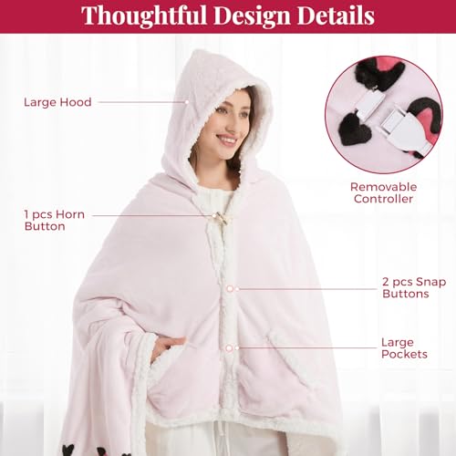 57% Off Wearable Heated Blanket Hoodie for Women - Valentine's Gift