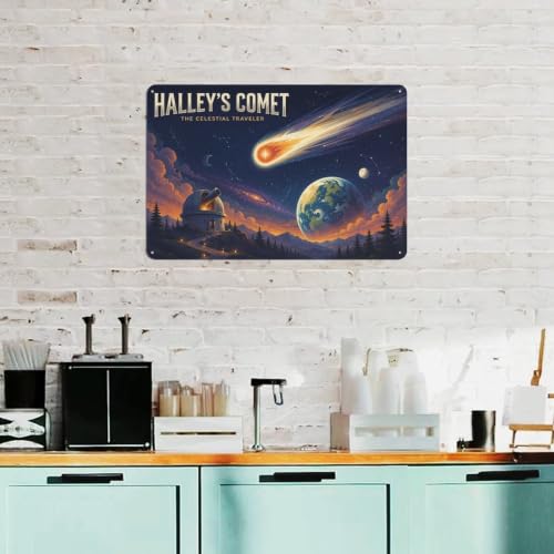 Plaque Murale En Métal Halley's Comet Vintage Poster 20x30cm Déco – vue 7