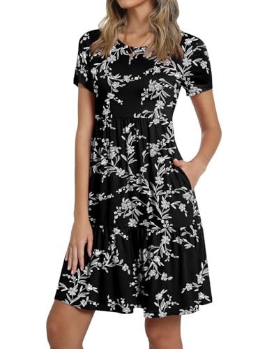 Image of TAOHUADAO 2026 Summer Dresses for Women Short Sleeve Ruffle Casual Sundress with Pockets