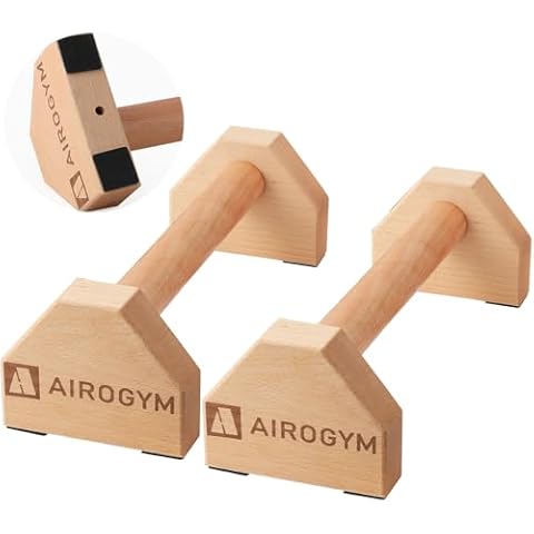 Push-up Stand, 2 PCS Wood Pushup Bars Non-Slip Base Exercise Home Workout Equipment, 30CM Wooden Parallettes Handle Stands Grip for Men Strength Training, Planks Calisthenics Cover