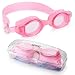 AEGEND Clear Kids Swimming Goggles No Leaking Anti Fog UV Protection kid Swim Goggles with Free Protection Case for Kids Toddlers Early Teens, Blue White and Pink
