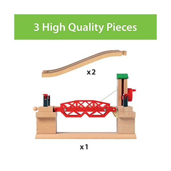 BRIO World 33757 Hebebrücke – Eisenbahnzubehör Holzeisenbahn – Kleinkinderspielzeug empfohlen für Kinder ab 3 Jahren… – Bild 5