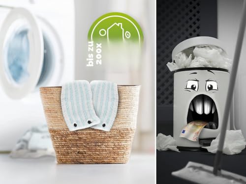 Leifheit rückenschonender Bodenwischer Combi M, reinigungsstarker Wischer mit 2-Faser Mikrofaser...