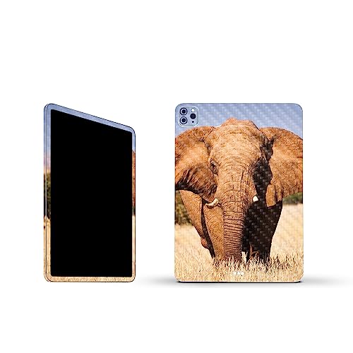 Image of MightySkins Carbon Fiber Skin Compatible with Apple iPad Pro 11 inch M2 4th Gen (2022) Full Wrap Kit - Elephant | Protective, Durable Textured Carbon Fiber Finish | Easy to Apply | Made in The USA