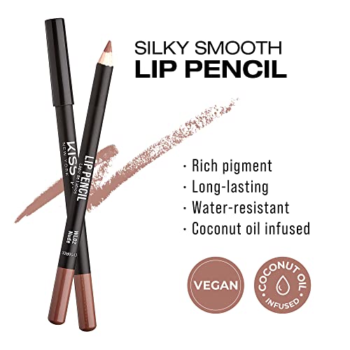 Image of Kiss New York Professional Slim Long-Wear Lip Liner Pencil, Matte Finish