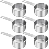 Lainballow 6 pcs 1 Cup Measuring Cup, Stainless Steel Measuring Cups, 250 ml | 240 cc | 8 oz | Engraved Marking Single Measuring Scoops, Metal Measuring Cup for Kitchen Baking & Cooking