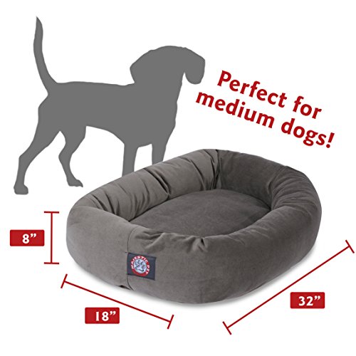 Image of Majestic Pet Villa 24 Inch Shredded Memory Foam Dog Bed for Small Sized Dog 24x19x7 Inch-Orthopedic Pet Bed - Washable Small Puppy Mat with Head Support-Vintage