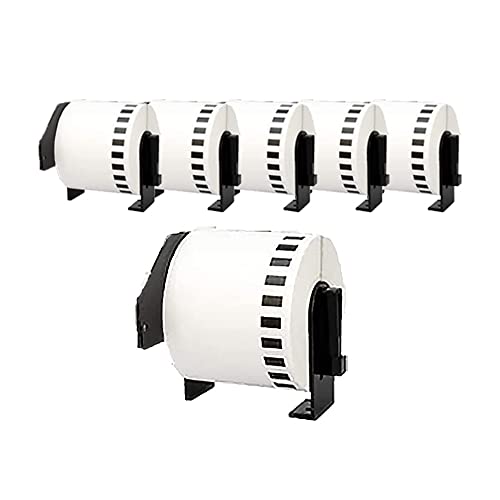 Molabel Address Labels DK-22205 DK2205 Pack of 6 Rolls (Continuous) 62 mm x 30.48 m, Compatible with Brother QL-500, QL-500A