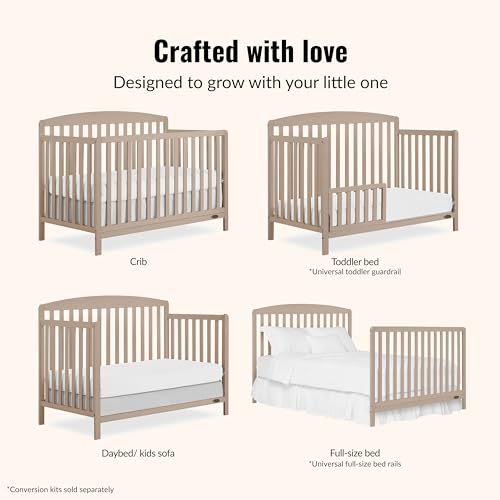 Image of Dream On Me Odelle 5-in-1 Convertible Full Size Baby Crib, GREENGUARD Gold