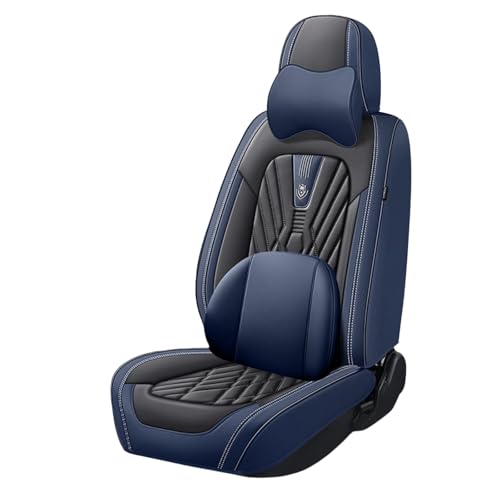 日産セレナ C27 C26 C25 H28.8~に適用車シートカバー座布団 防水 全天候型汚れ防止 取付簡単 滑り止め 収納便利クッションプロテクター前後席背もたれ耐摩耗性通気ナッパレザー素材(黒青)