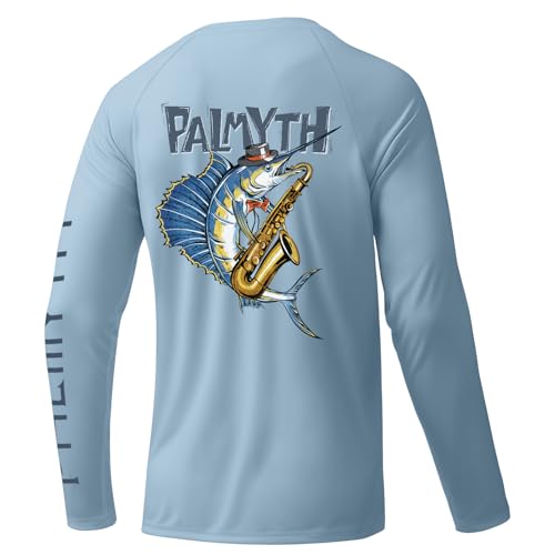 Palmyth Fishing Shirts for Men Long Sleeve UPF 50+ T Shirt Sun Protection Tee