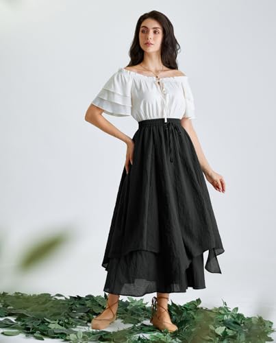Jupe Renaissance longue et fluide taille haute pour sublimer la silhouette