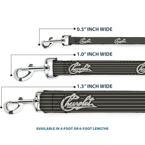 Laisse pour chien Buckle Down Chevrolet Heritage Script rayures nylon résistant - 4