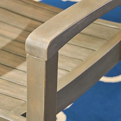 Christopher Knight Home 306432 Watts Outdoor Acacia Wood Dining Chairs, Gray (Set Of 2), Grey Finish #TOP5