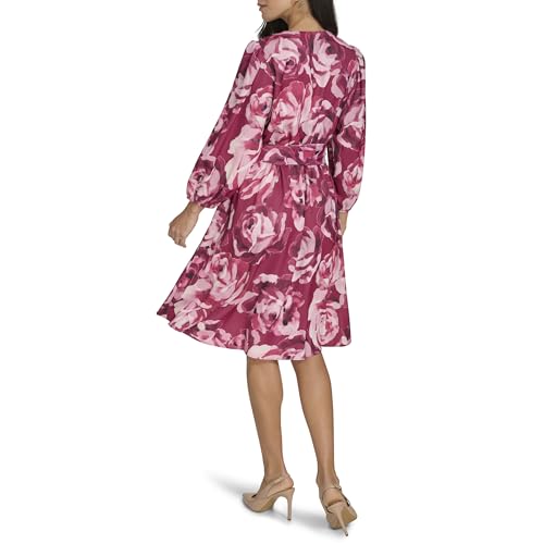 Calvin Klein Women's Long Sleeve Belted Casual Collared Aline Dress4