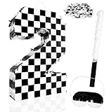 MUNILAIL Checkered Number 2 Pinata Black and White Checkered Pinata with Stick and Blindfold Confetti for 2nd Birthday Racing Car Party Game Supplies Race Car Pinata