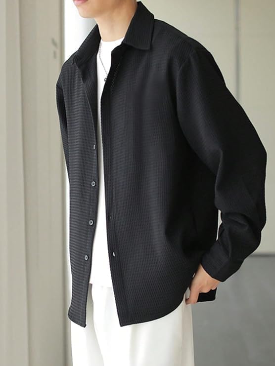 Image of ROYALSCOUT Men's Wrinkle-Free Lightweight Button Down Shirt Offering Elegance and Comfort Perfect for Travel, Workdays, or Social Gatherings
