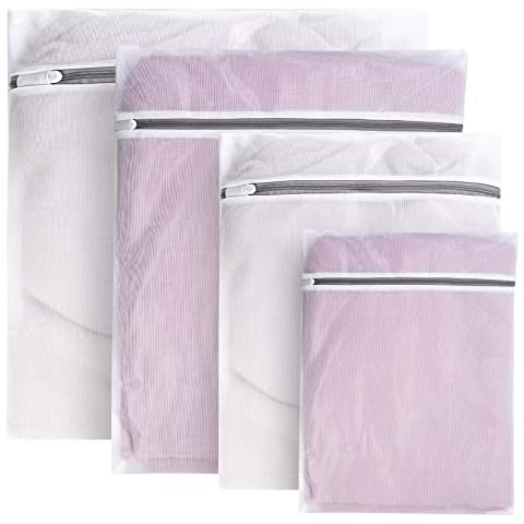 4 Pcs Washing Bags, Mesh Laundry Washing Bag, Net Laundry Bags with Zips for Clothes, Socks, Underwear, Bra Washing Machine Bags(1 x Large, 1 x Small, 1 x Medium, 1 x Super Large) Cover