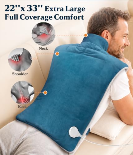Image of Comfytemp Heating Pad for Back Neck Shoulders, Weighted Electric Heated Pad