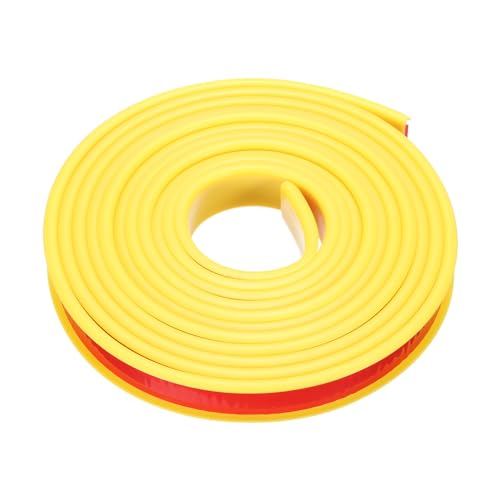 Image of uxcell U-Shape Edge Banding, 9.8ft x 15mm TPE Self-Adhesive Veneer Edge, Plywood Trim Flexible Furniture Edge Protector for Veneer Countertop Cabinet Shelf Repair Restoration(Yellow)