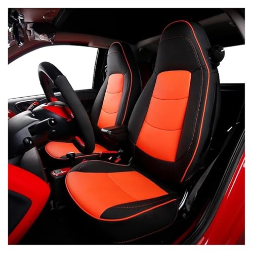 Housses siège voiture Smart 451 Fortwo 2009 à 2014 cuir noir orange
