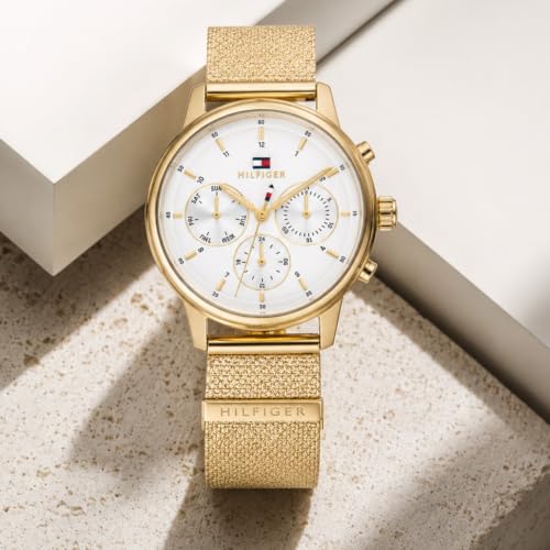 Image of Tommy Hilfiger Blake Quartz Analog with White Dial Gold Stainless Steel Strap Watch for Women - TH1782808