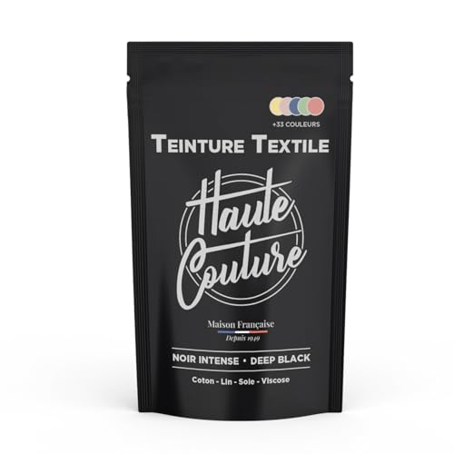 Haute Couture - Teinture Textile Noir Intense - 350g Tout-en-un - Prêt à l'emploi pour Vêtements et Tissus