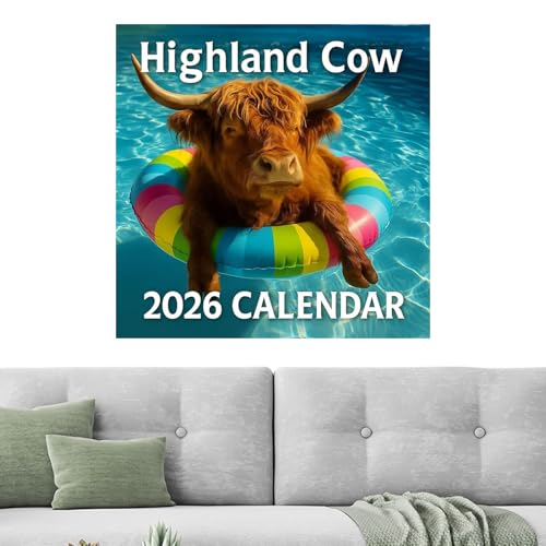 Calendario de pared 2026, planificador 2026, calendario de pared de de las tierras altas, agenda de enero a diciembre, planificador mensual de papel grueso para profesores, estudiantes, hogar