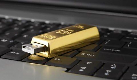 Vista 2 de D-CLICK - Memoria USB (4 GB, 8 GB, 16 GB, 32 GB, 64 GB), dorado barra