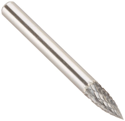 Image of Drill America SG-1 Carbide Burr /Rotary File Tree Pointed-End Double Cut for Die Grinder 1 /4 inch Dia. x 5 /8 inch Cut Length with 1 /4 inch Shank and 2 inch Overall Length, DUL Series