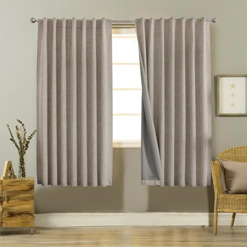 Joydeco Rideau Occultant 100% Lin 2 Pièces