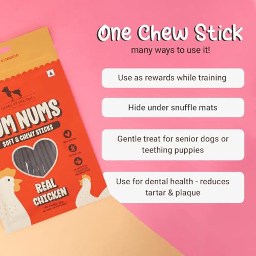 Image of Yum Nums by HUFT Soft & Chewy Sticks - 200 gm | Real Chicken | Dog Training Treats | Healthy Dog Snacks | Dog Treats for Puppies & Adults | Pet Chews & Tasty Rewards