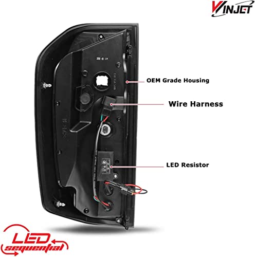 Winjet Led Tail Lights Assembly For 2014-2021 Toyota Tundra Taillights With Led Sequential Turn Signals Drl Brake Lights Rear Lamps Pair Replacement For Tundra Pickup Passenger And Driver Side (Smoke) #TOP4