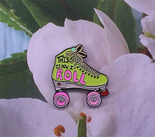 This is how I roll roller skates enamel pin retro skating brooch funny puns Roller Derby badge vaporwave aesthetic 80s kids gift 6