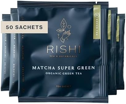 Rishi Tea Organic Matcha Super Green Tea Bags, 50 Count