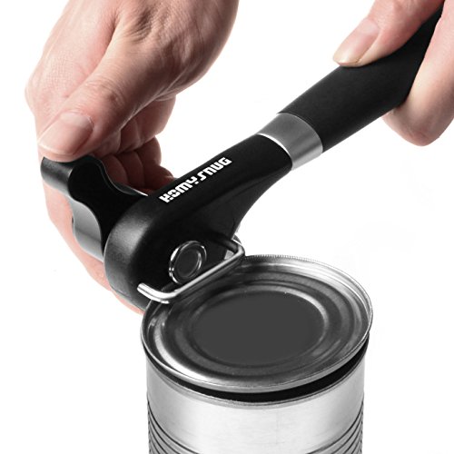 HomySnug Manual Can Opener - Stainless Steel Heavy Duty Smooth Edge Side Cut Hand Can Opener