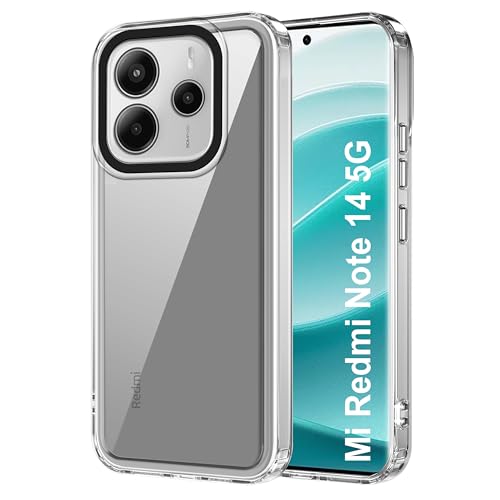 Image of Zapcase Back Case Cover for Mi Redmi Note 14 5G | Compatible for Mi Redmi Note 14 5G Back Cover | Case Cover with Camera Protection | (TPU + PC | Transparent)