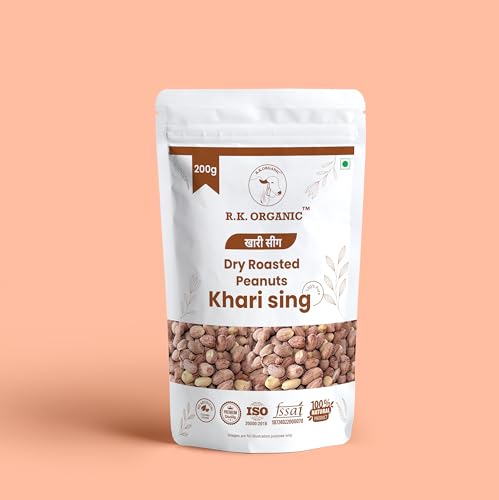Image of R K Organic Peanut Plus Khari Sing Traditionally Roasted Salted Jumbo Peanuts, Snack and Namkeen, Vacuum Packed