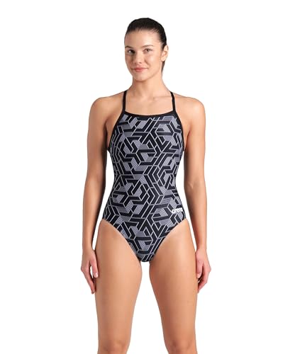 ARENA Escape Light Drop-Back - Bañador para mujer, negro / negro, 36