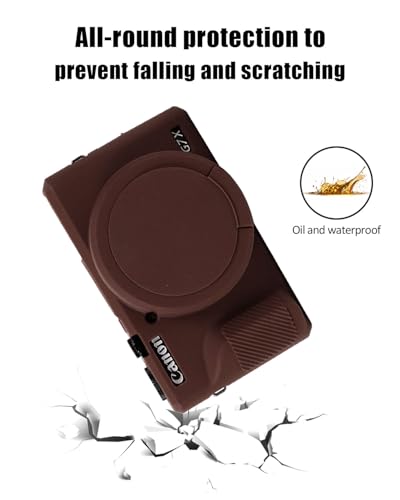Funda para cámara Canon G7X Mark III silicona marrón miniatura 2